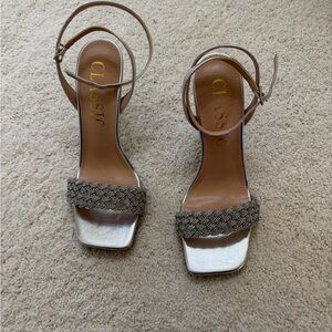 Ladies silver sparkle heels size 8